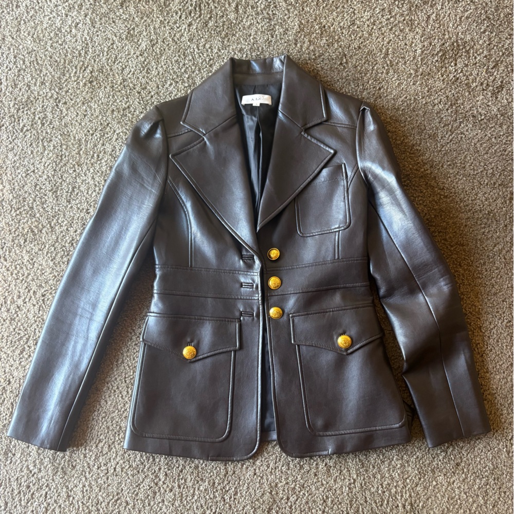 A.L.C. Dark brown faux leather blazer - Picture 10 of 10